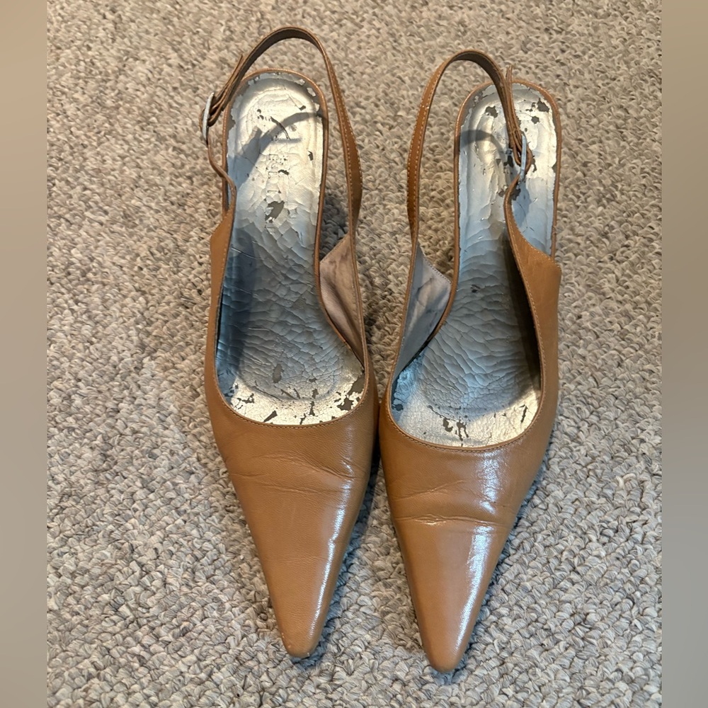 Celine Tan Slingback Heels